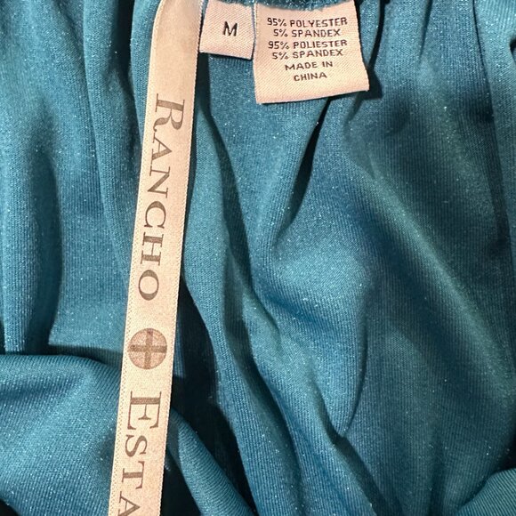 VGC Rancho Estancia Western Off the Shoulder Teal Blouse Size Medium - Picture 3 of 4